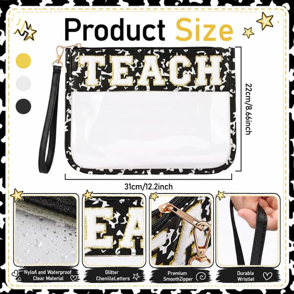 TEACH Chenille bogstav makeuptaske, takkegave, kompositionsbog Composition Book