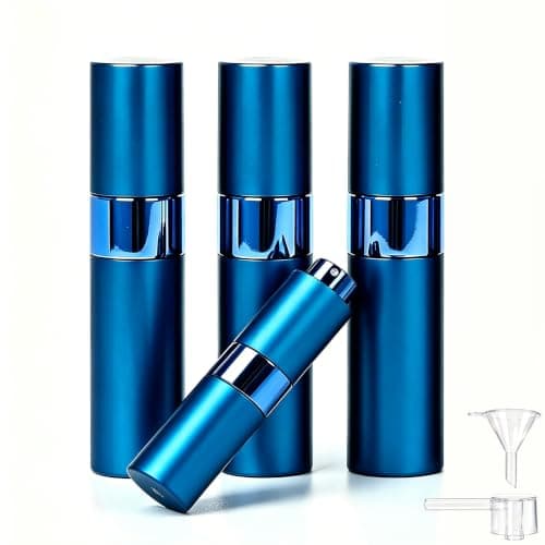 4-pack 8 ml påfyllningsbar parfymatomizer, glasinsida, aluminiumhölje Blue