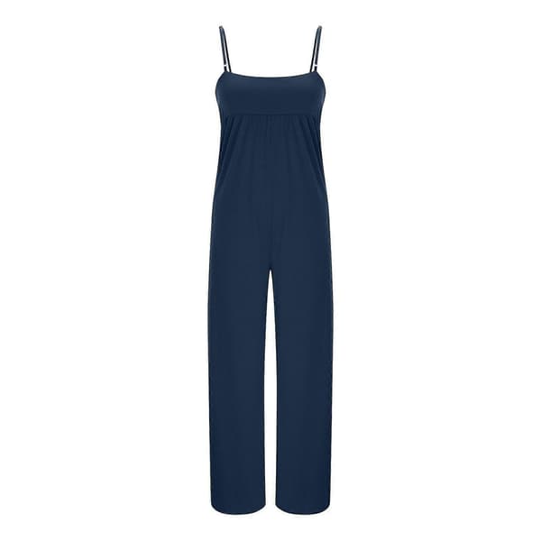 Dame Jumpsuit med Brede Ben og Tynde Stropper Mørkegrå XL Dark Grey XL