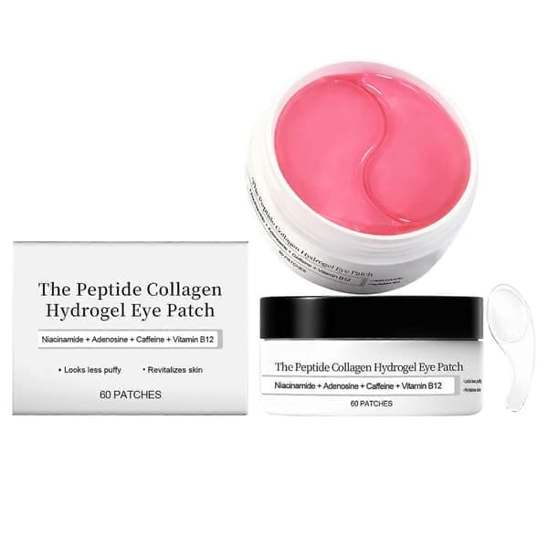 60 st Peptide Collagen Hydrogel ögonmask, anti-aging ögonlappar för mörka ringar