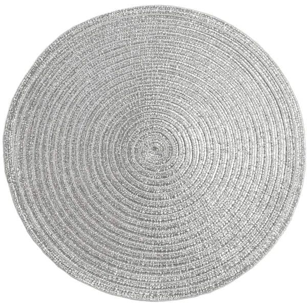 6 pestävän, lämmönkestävän kudotun pöytätabletin setti (harmaa, 38 cm)