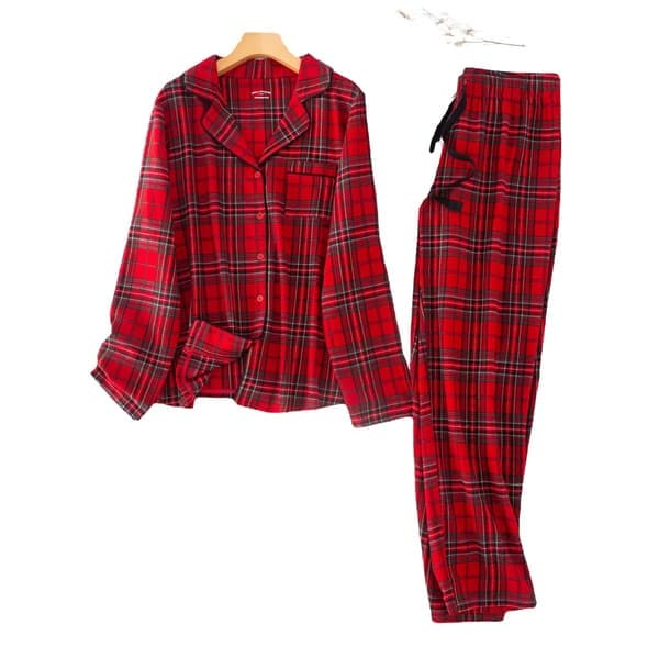 Julepyjamas til par, matchende sæt, familiepyjamas, juleknapternet nattøj, mænd, størrelse M Men M