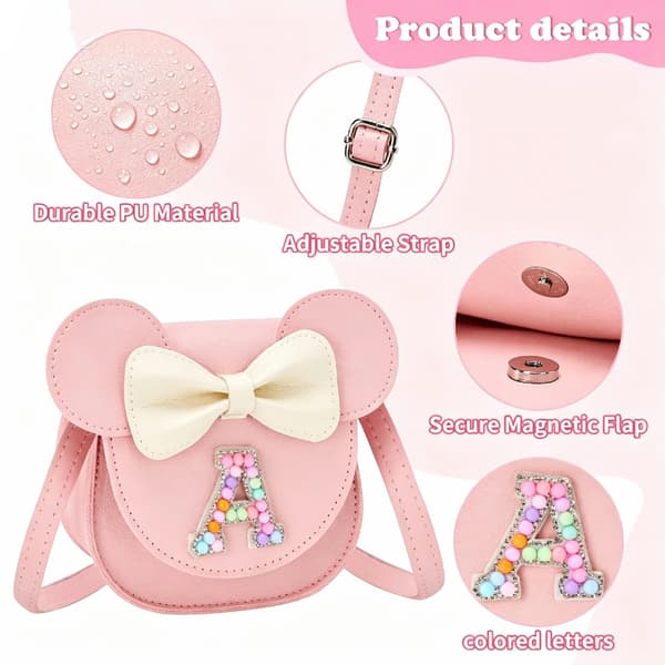 Småbarnsväska Födelsedagspresent för Flickor, Rosa E Barn Crossbody-väska Ålder 2-7 E