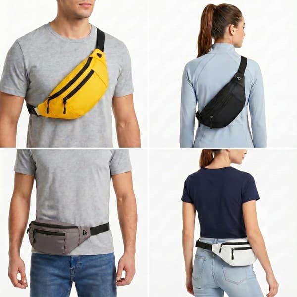 10-pack gula magväskor i bulk för män och kvinnor, crossbody midjeväskor Sunflower Yellow
