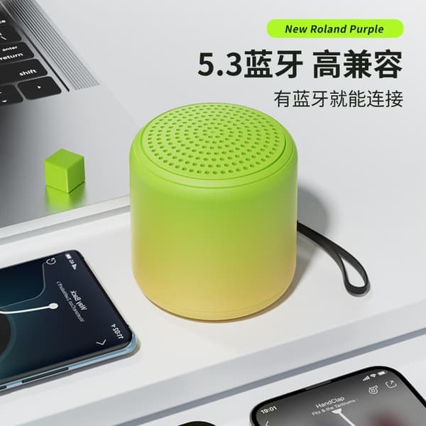 Mini Macaron Bluetooth Højttaler - Blå, Bærbar Trådløs Mini Højttaler Blå Blue
