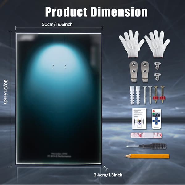 Display Wallboard med LED-lys til Lego Technic 42171 Mercedes-AMG 42171