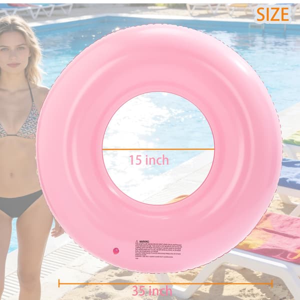 Stora uppblåsbara poolflottar 35 tums poolflottar – poolringar simringar uppblåsbara poolringar flottar för vuxna, poolflottar för tema Pink