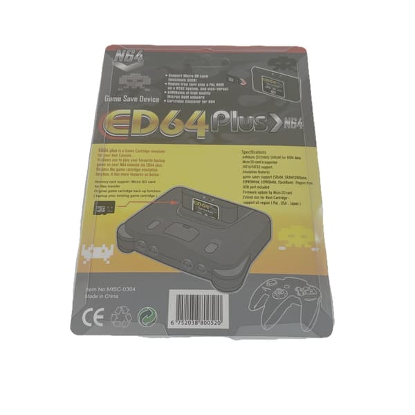 ED64 Plus Multi-spilpatron til Nintendo 64-konsol | 340 spil i én, Plug and Play, N64-kompatibel, Understøttelse af flere spil, Spilsamling
