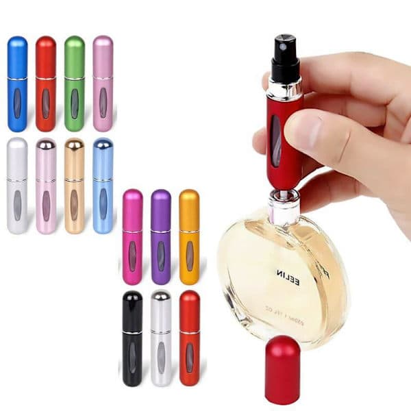 2-pakning påfyll parfymeflaske spray 6ml Svart
