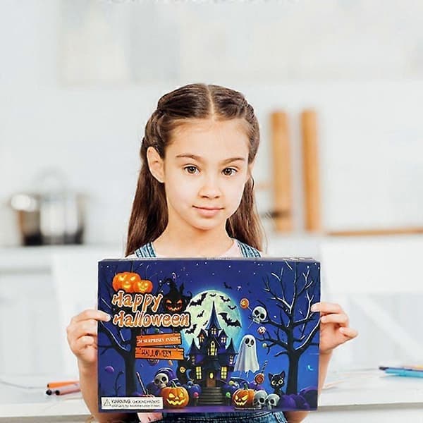 Blind Box Adventskalender, 24-delt sett Halloween World Blocks