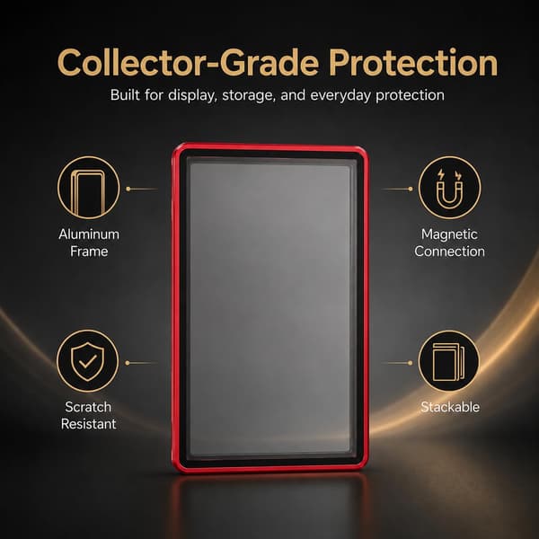 SUGGLESAFE PSA Slab Case, Magnetiskt 9-punktslås Display Protector, Röd Red