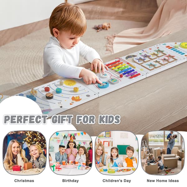 Spacocld Rocket Activity Wall Busy Board Paneler - Sensorisk Väggpanel för Barn, Montessori Småbarns Väggaktivitetstavla (5 st) 5 Pieces Gray Rocket