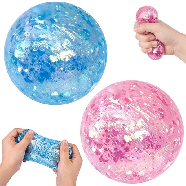 Mochi Paljetter Squishy Stressboll. (2st) 2pcs