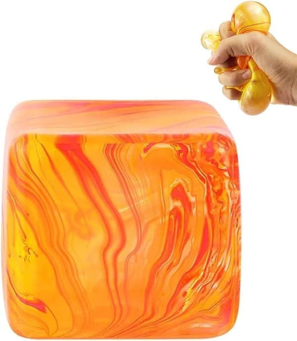 Squishy Stress Cube Anti-stressbold til voksne Langsom Rebound Sensorisk Legetøj til Kontor & Hjem Orange 5.5cm Orange 5.5cm
