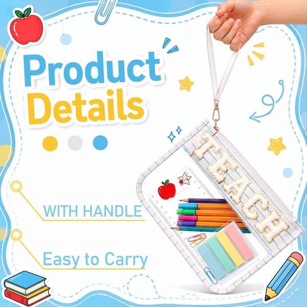 TEACH Chenille bogstav makeuptaske, takkegave, linjeret notesbog Line Notebook