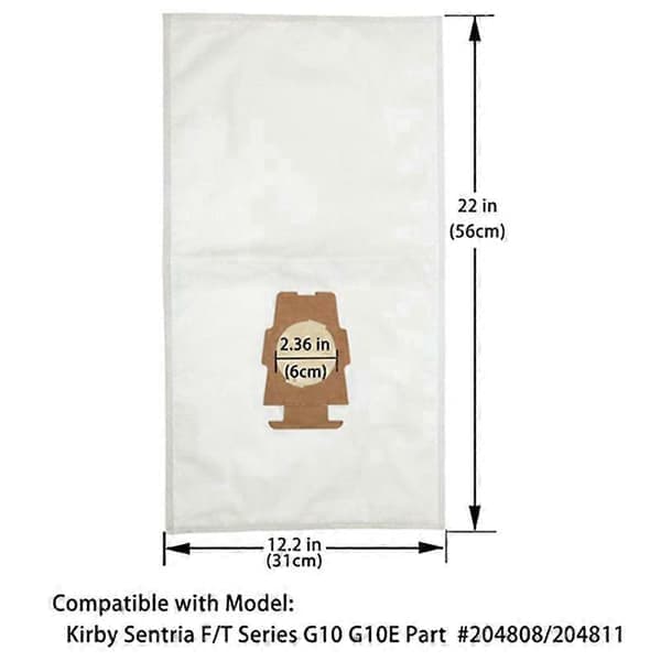8-pack dammsugarpåsar ersättning för Kirby 204811 204814, Sentria, Avalir, Ultimate G Series Model Wit