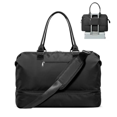 Resväska Weekender Bag Dam Tote Carry On Väskor Med Skofack L1-Black