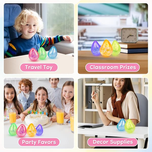 12-pak langsomt voksende stressbolde, squishy håndterapi sensorisk klemmelegetøj, bulk festartikler til børn og voksne 12pcs Water Droplet Squishy Ball