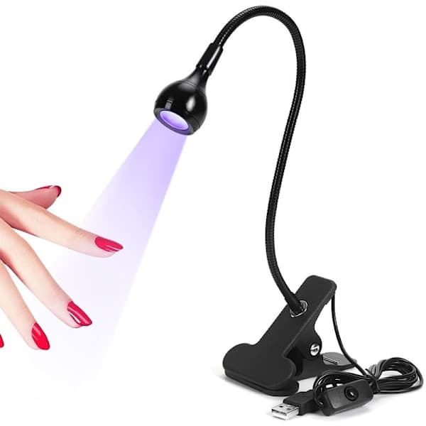 UV LED mini neglelampe - Kompakt og effektiv til negle og gellak (sort)
