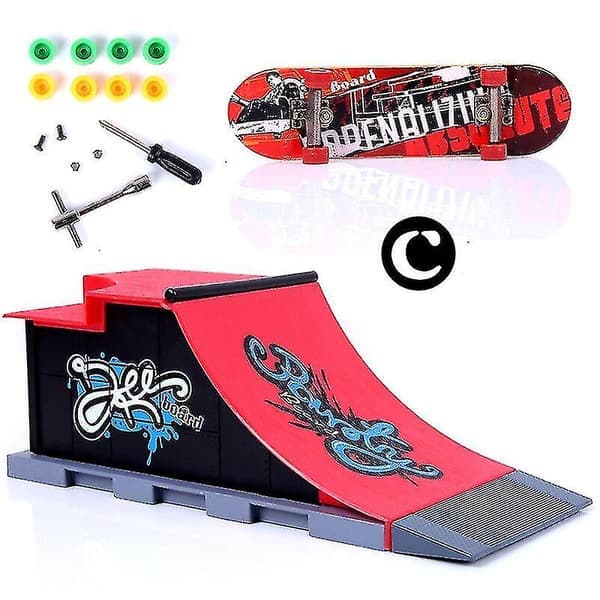 Mini Skatepark til Finger Skateboard Feltkombinationslegetøj Skateboard Park Rampe Legetøj Rampe Stil C Style C