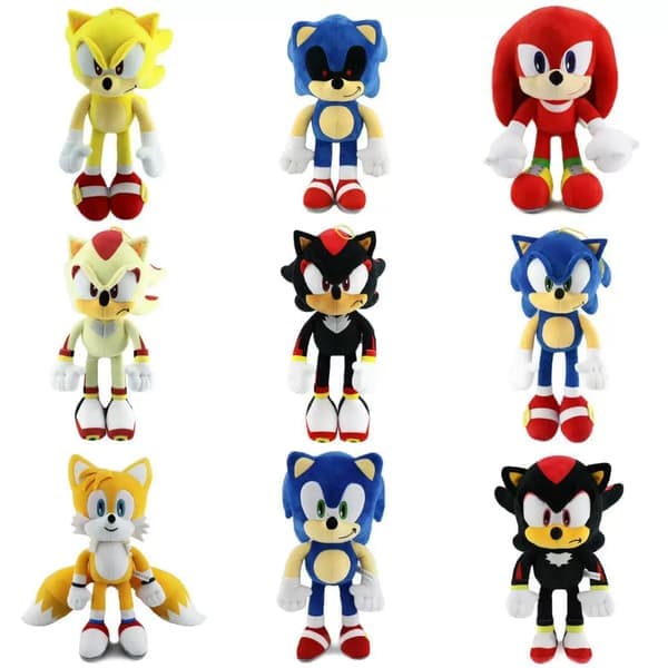 Super Sonic Ny Plyschleksak Barnpresent 3D Blå 30cm