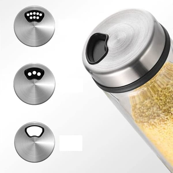 Kryddset Kryddburkar Salt Socker Ströare Saltbehållare Flaska Behållare Glas 200 ml