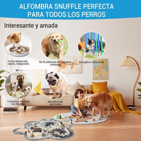 Hundesnusemåtte, smart hundelegetøj, skridsikkert smart legetøj, trykbestandig snusemåtte, legemåtte til store og små hunde