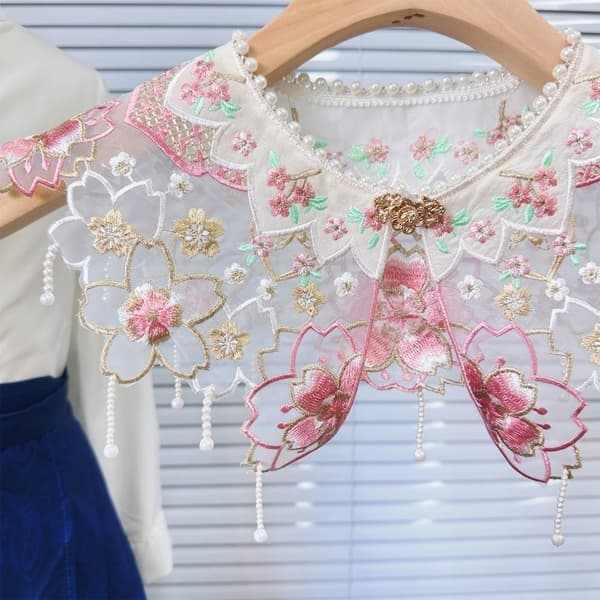 Cherry Blossom Cloud Shoulder Hanfu broderideler, 2, Størrelse 2 2 2