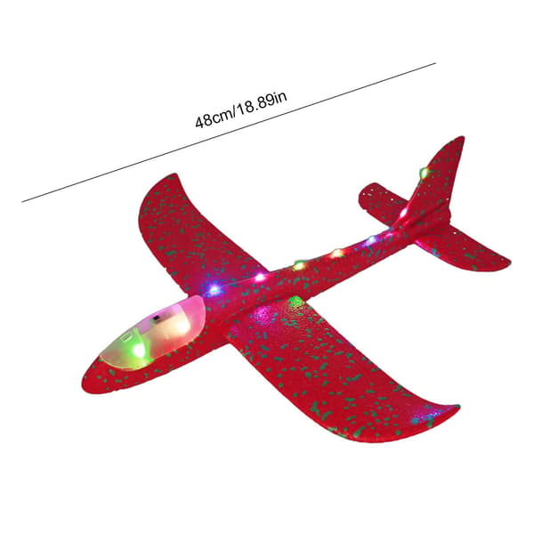 Skumfly - 48 cm lysende håndkast svævefly til udendørs leg Red