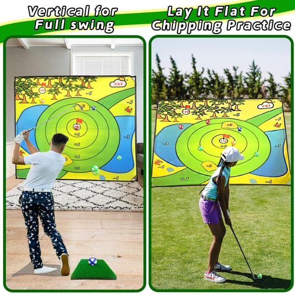 Golfchippningsspel med 80\" x 80\" stor träningsmatta