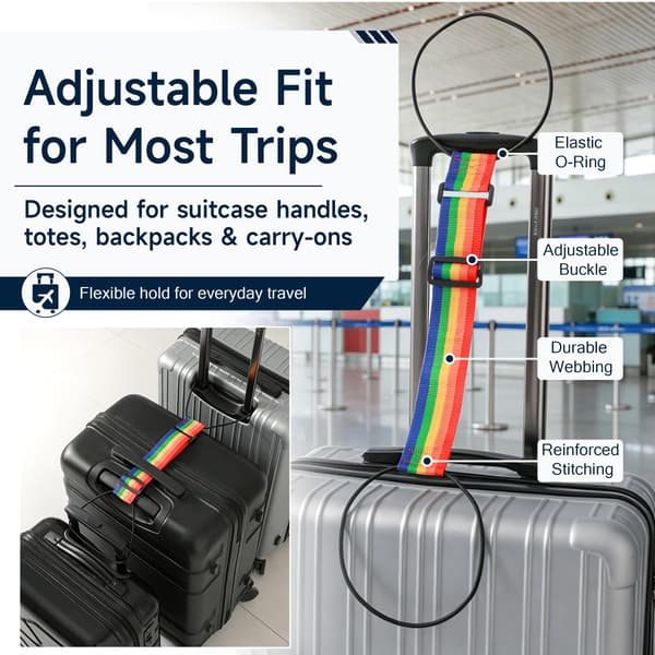2-pack bagageremmar för resväskor 25 färger, justerbar elastisk resväskrem med dubbel stabilitetsdesign, handsfree Scottish