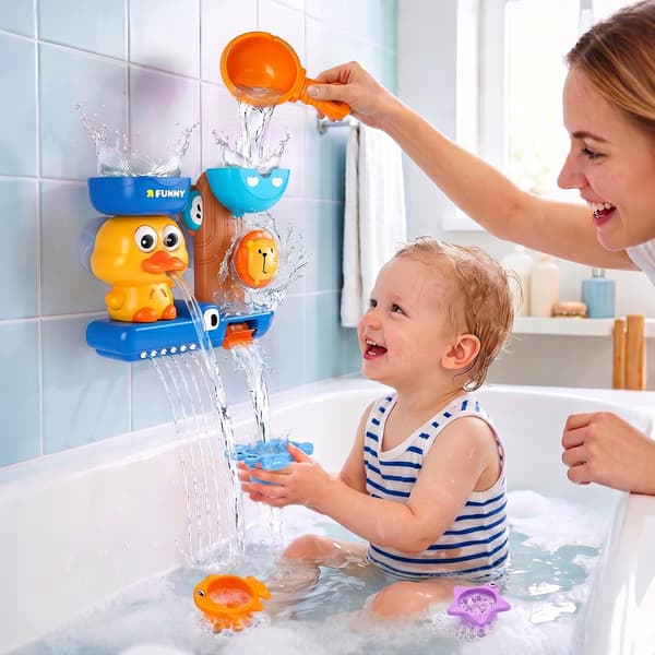 Badelegetøj til børn i alderen 1-3 år, vandlegetøj til 1 2 3-årige drengegaver, badekarlegetøj med ænder til småbørn 2-4 år, babyshower-sæt, 5 dele