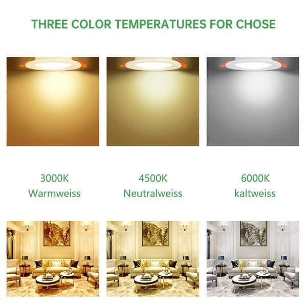 Inbyggd LED-spotlight 5W Kallvit 6000K 6-pack (70-80 mm)