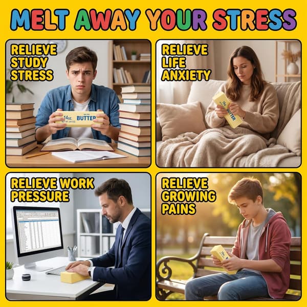 Kæmpe Smør Squishy, Langsom Rebound Sød Jumbo Stor Smør Klemme Stressbolde, Sensorisk Stresslindrende Squishies Bløde og Strækbare Fidget Legetøj til Yellow - Large