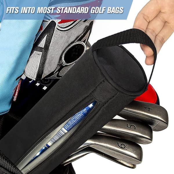 Golfbag Ølholder 7 Dåser Isoleret Køletaske Hold Drikkevarer Kolde Slynge Golf Køler Drikkeholder Sort Sort black