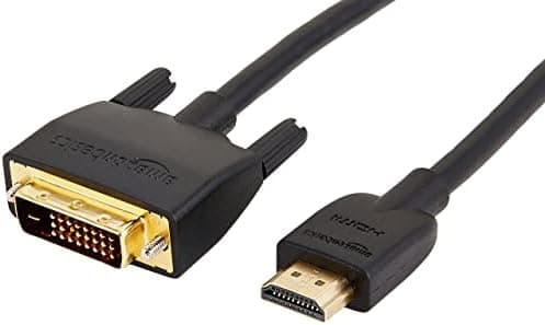 Amazon Basics HDMI–DVI-sovitinkaapeli, kaksisuuntainen 1080P, kullattu, 1,8 m, helppo asentaa, musta 3 ft 10-Pack