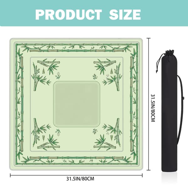 Vihreä bambu Chinoiserie Mahjong-matto 80x80 cm Green Bamboo