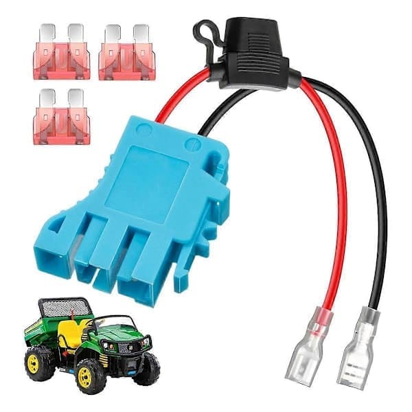 2-pak 12 AWG ledningsforbindelse erstatning til Peg-Perego 12V SLA batteridrevne legetøj med sikring, gode ting, blå