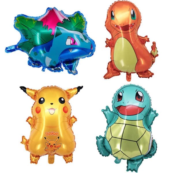 4-pack Pikachu folieballonger, barnfödelsedagspresenter/unika presenter 4 st