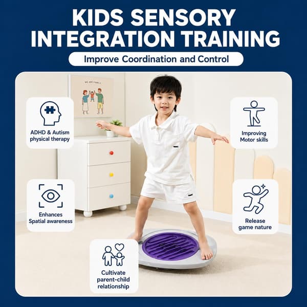 Balancebræt Labyrint til Børn, Bæreevne 130lb Sensorisk Legetøj, til 3-årige Børn Sjov Leg, ADHD & Autisme Fysioterapi, Forbedring