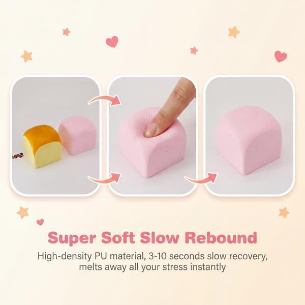 MHM Squishy 2-pack, Hawaiian Rolls Bröd Squishy Leksaker, Dumpling Stressbollar, Tysta Långsamt Stigande Mat Squishies, Sensorisk Fidget Klämleksak för