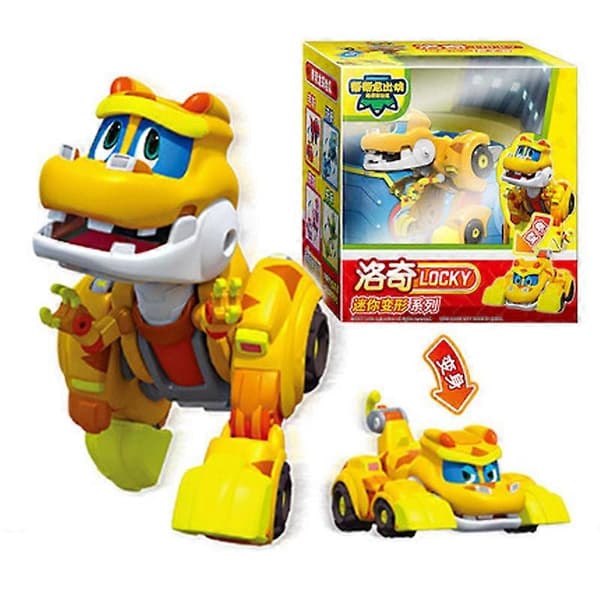 Nyeste ABS Min Deformasjon Gogo Dino Actionfigurer - REX Transformasjonsbil, Fly, Motorbåt, Kran Dinosaurleker for Barn With Box Juni
