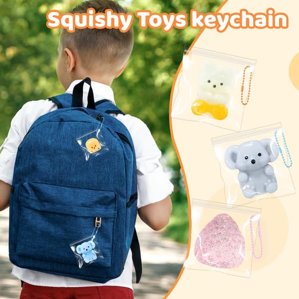 20 stk. Taba Squishy Legetøjssæt, Fidget Legetøj til Børn 8-12 og Voksne, Taba Squishies med Nøglering, Mini Squishy Stressaflastning til Påskekurv Random