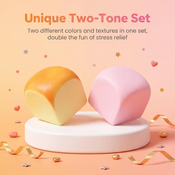MHM Squishy 2-pack, Hawaiian Rolls Bröd Squishy Leksaker, Dumpling Stressbollar, Tysta Långsamt Stigande Mat Squishies, Sensorisk Fidget Klämleksak för