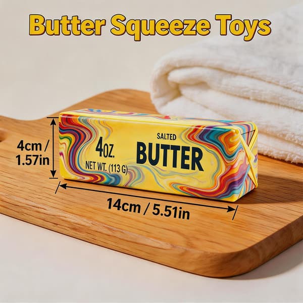 Smørklemmelegetøj 2 STK, Langsomt Stigende Dumpling Squishy Smør Sensorisk Stressaflastning Squishies Blødt og Strækbart Fidget Legetøj til Angstaflastning Rainbow C