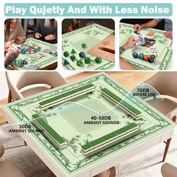 Vihreä bambu Chinoiserie Mahjong-matto 80x80 cm Green Bamboo