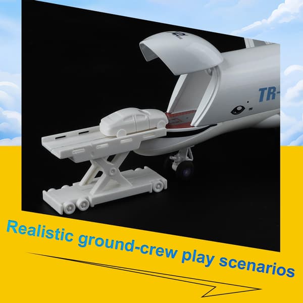 Beluga Diecast flyleketøy, 1:72 passasjerflymodell, lys og lyd, alder 3+