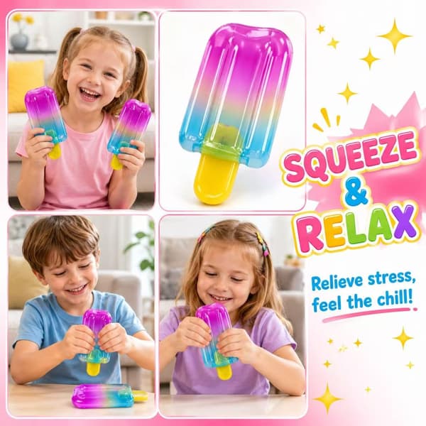 2 STK Is Squeeze Squishy, Is Squeeze Legetøj, Langsomt Stigende Sensorisk Fidget Legetøj til Stress- og Angstdæmpning, Sommer Sensorisk Stressaflastning