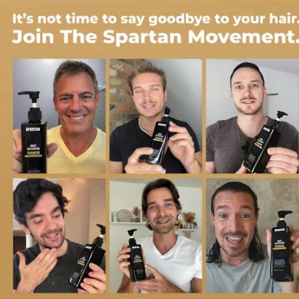 1-3x SPARTAN Root Activator Shampoo til mænd - Hårvækstshampoo mod hårtab og tyndt hår 3