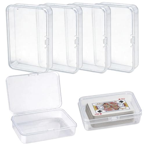 4 stk. spillekortetuier, tom spillekortboks, klar plastboks
